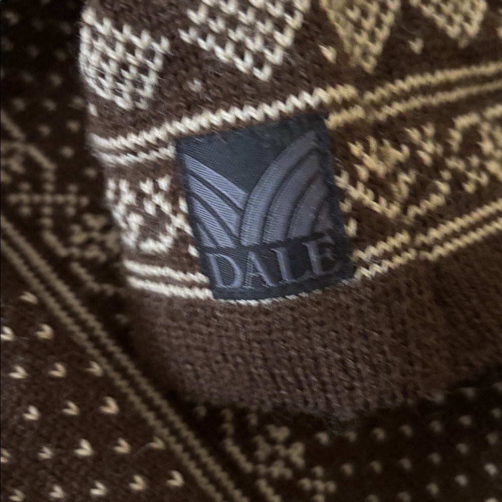 Dale of Norway Brown and Cream Patterned Cardigan - Picture 8 of 8